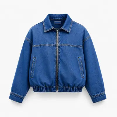 Casaca Jean Oversize con cierre